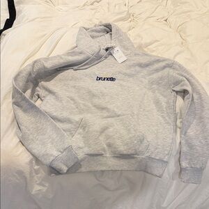 Brunette Light Gray Women's Hoodie